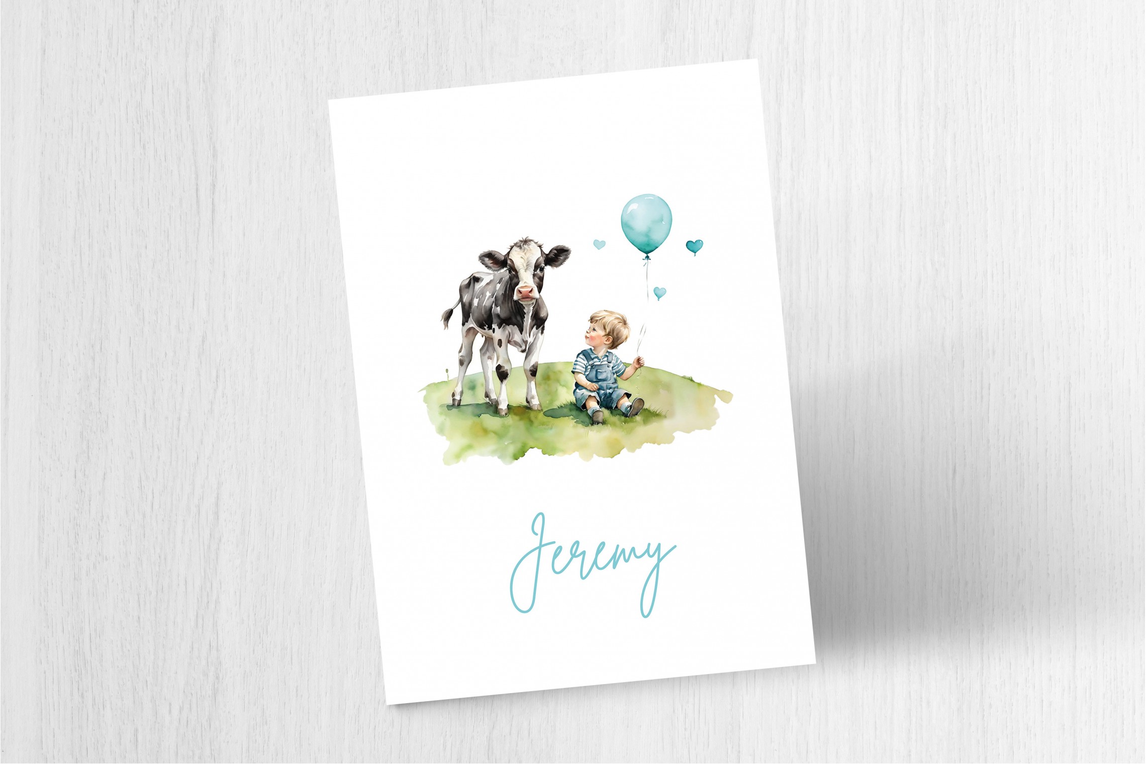 De jongen met een koetje